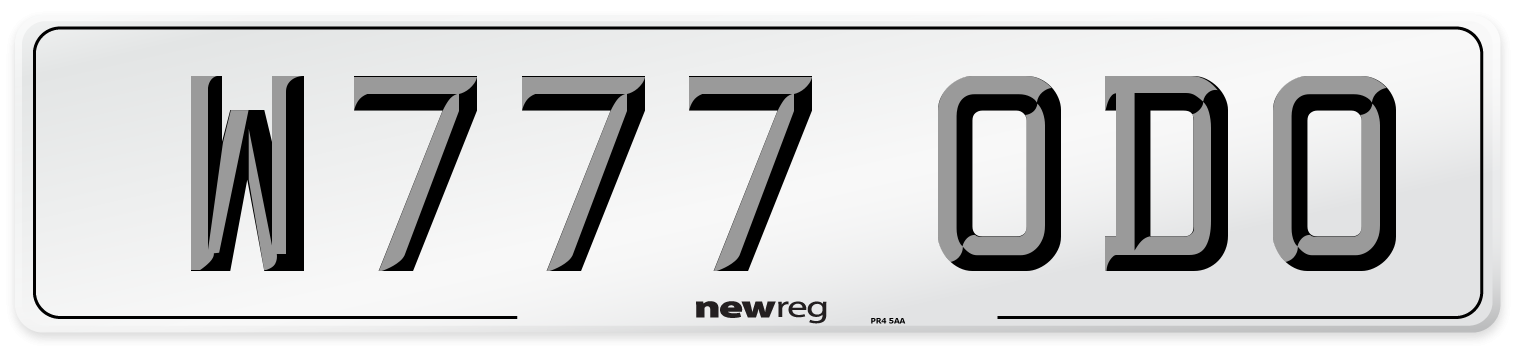 W777 ODO Number Plate from New Reg